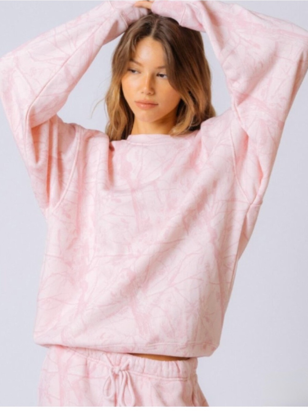 Dairy boy crewneck and sweatpants pink camouflage set